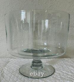 Vintage West Virginia Glass COMPLETE 14pc Punch Bowl Set Bowl, 12 Cups Ladle NEW