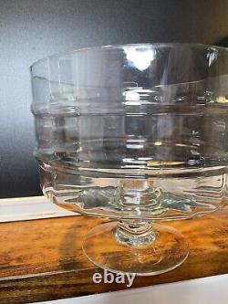 Vintage West Virginia Glass Specialty Co. Bamboo Pattern Crystal Punch Bowl