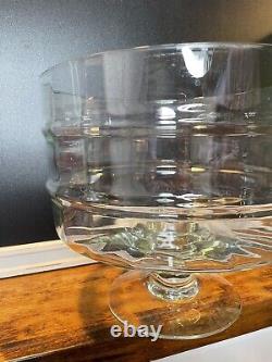 Vintage West Virginia Glass Specialty Co. Bamboo Pattern Crystal Punch Bowl