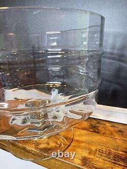 Vintage West Virginia Glass Specialty Co. Bamboo Pattern Crystal Punch Bowl