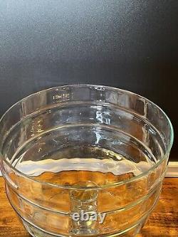 Vintage West Virginia Glass Specialty Co. Bamboo Pattern Crystal Punch Bowl