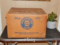 Vintage Westmoreland 15 PC Punch Bowl Set in Box 3 Fruit Milk Glass