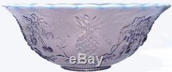 Vintage Westmoreland Glass Lilac Opalescent Three Fruits Pattern 13d Punch Bowl
