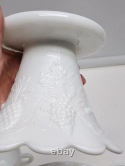 Vintage Westmoreland Milk Glass Grape Punch Bowl and 12 Cups With Ladle & Hooks