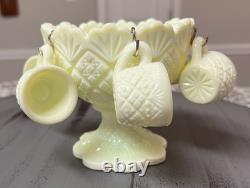 Vintage Westmoreland Thumbelina Custard Glass? Childs Punch Bowl Set