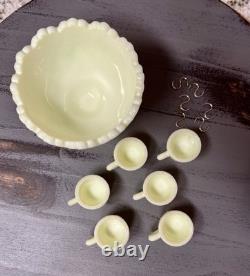 Vintage Westmoreland Thumbelina Custard Glass? Childs Punch Bowl Set