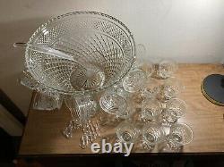 Vintage Wexford39 Piece Punch Bowl Set18 Cups & Hangers1 Ladle Anchor Hocking