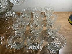 Vintage Wexford39 Piece Punch Bowl Set18 Cups & Hangers1 Ladle Anchor Hocking