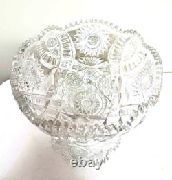 Vintage XL Cut Crystal Punch Bowl and Pedestal