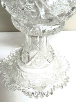 Vintage XL Cut Crystal Punch Bowl and Pedestal
