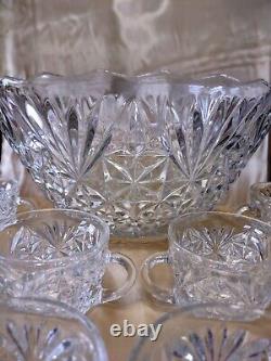 Vintage anchor hocking punch bowl set