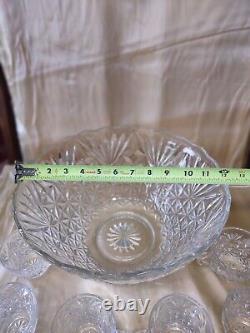 Vintage anchor hocking punch bowl set