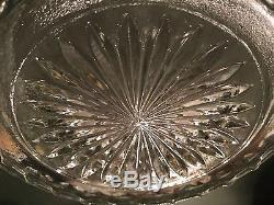 Vintage glass punch bowl, 15 cups and matching smaller bowl, 14Wd, 8 tall