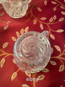 Vintage glass punch bowl full set with 12 matching cups