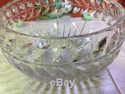 Vintage lead crystal punch bowl with 12 cups