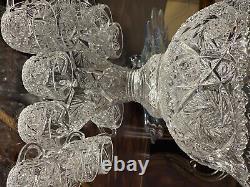 Vintage punch bowl set cut glass