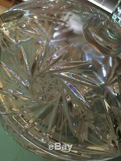 Vintage15 Piece Set Hofbauer Germany Lead Crystal Punch Bowl Cups Wedding Shower