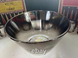 Vitreon Queen's Lusterware Punch Bowl Set Mercury Fade Silver Ombre NOT THORPE