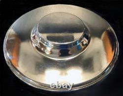 Vitreon Queens Lusterware Silver Rim Punch Bowl 12 Glasses Tray Ladle Set
