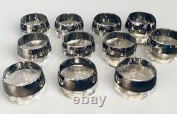 Vitreon Queens Lusterware Silver Rim Punch Bowl 12 Glasses Tray Ladle Set