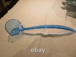 Vntg Indiana Princess Blue Carnival Glass Punch Bowl Set 12 Cups, Ladle, Hooks