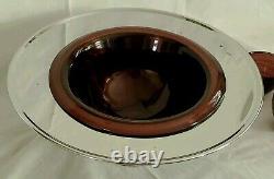 Vtg 30's Hazel Atlas Purple Amethyst Punch Bowl Chrome Art Deco Moderntone Cups