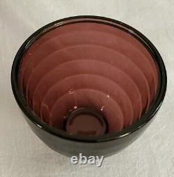 Vtg 30's Hazel Atlas Purple Amethyst Punch Bowl Chrome Art Deco Moderntone Cups