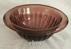 Vtg 30's Hazel Atlas Purple Amethyst Punch Bowl Chrome Art Deco Moderntone Cups