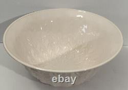 Vtg 50s Jeanette Feather Shell Pink Milk Glass Punch Bowl