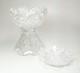Vtg American Brilliant Clear Cut Glass Centerpiece Punch Bowl Stand & Underplate