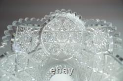 Vtg American Brilliant Clear Cut Glass Centerpiece Punch Bowl Stand & Underplate