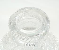 Vtg American Brilliant Clear Cut Glass Centerpiece Punch Bowl Stand & Underplate