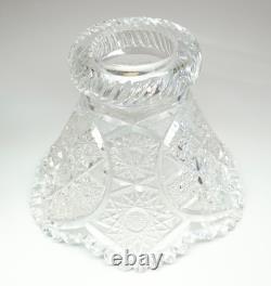 Vtg American Brilliant Clear Cut Glass Centerpiece Punch Bowl Stand & Underplate