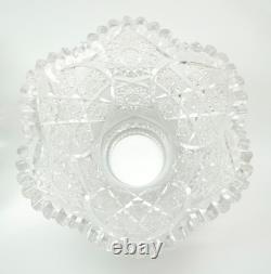 Vtg American Brilliant Clear Cut Glass Centerpiece Punch Bowl Stand & Underplate