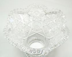 Vtg American Brilliant Clear Cut Glass Centerpiece Punch Bowl Stand & Underplate