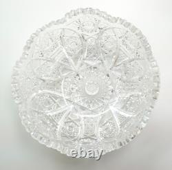 Vtg American Brilliant Clear Cut Glass Centerpiece Punch Bowl Stand & Underplate