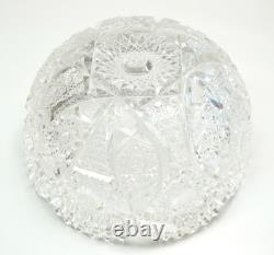 Vtg American Brilliant Clear Cut Glass Centerpiece Punch Bowl Stand & Underplate