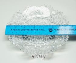 Vtg American Brilliant Clear Cut Glass Centerpiece Punch Bowl Stand & Underplate