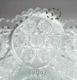 Vtg American Brilliant Clear Cut Glass Centerpiece Punch Bowl Stand & Underplate