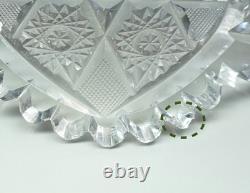 Vtg American Brilliant Clear Cut Glass Centerpiece Punch Bowl Stand & Underplate