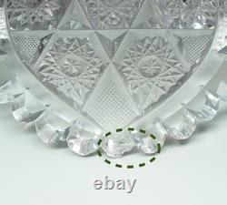 Vtg American Brilliant Clear Cut Glass Centerpiece Punch Bowl Stand & Underplate