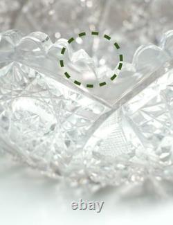 Vtg American Brilliant Clear Cut Glass Centerpiece Punch Bowl Stand & Underplate