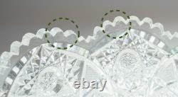 Vtg American Brilliant Clear Cut Glass Centerpiece Punch Bowl Stand & Underplate