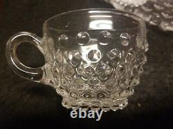 Vtg Duncan Miller Bubble Glass Punch Bowl PLATE 12 Cups & Ladle Discontinued