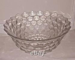 Vtg Fostoria American Glassware Approx. 18 In Clear Punch Bowl Large Deep Cubist