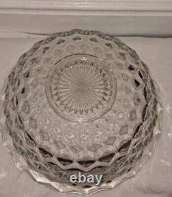 Vtg Fostoria American Glassware Approx. 18 In Clear Punch Bowl Large Deep Cubist