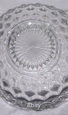 Vtg Fostoria American Glassware Approx. 18 In Clear Punch Bowl Large Deep Cubist