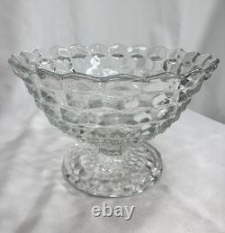 Vtg Fostoria American Tom & Jerry Punch Footed Bowl 12 Cube Cubist FREE SHIP