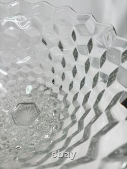 Vtg Fostoria American Tom & Jerry Punch Footed Bowl 12 Cube Cubist FREE SHIP