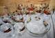 Vtg Franciscan Apple Punch Bowl Set 10 Glasses Pitcher Hand Painted Glassware
